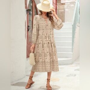 R.Vivimo Bohemian Midi Dress Size L